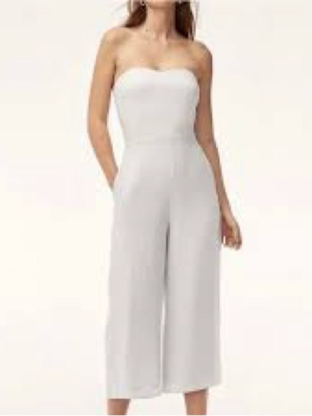 Aritzia Babaton Strapless Wide Leg Cropped Jumpsuit Size 00